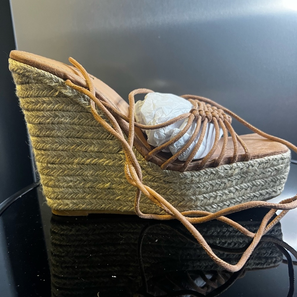 Women's Tan Wedge Espadrille Sandals